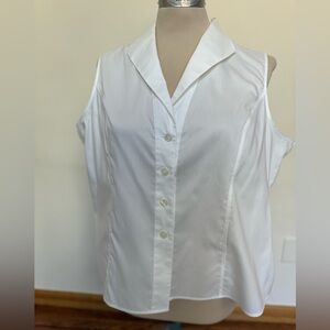 Calvin Klein White Sleeveless Blouse #142